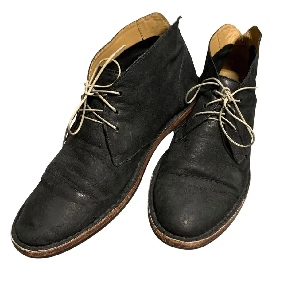 Cole Haan mens black suede leather ankle Boots sz 8 m Lace Up Ankle Boot
